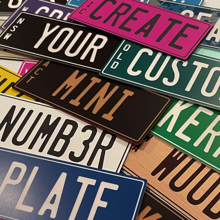 PVC Laser Etched Waterproof Custom Personalised Ride On Mini Number Plate