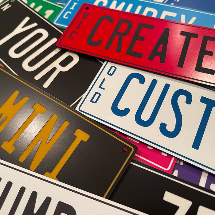 PVC Laser Etched Custom Personalised Bicycle or Scooter Mini Number Plate