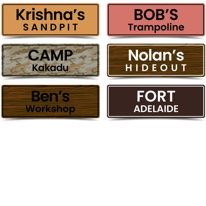 PVC Laser Etched Custom Personalised Playset Plate