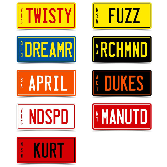 PVC Laser Etched Custom Personalised Bicycle or Scooter Mini Number Plate