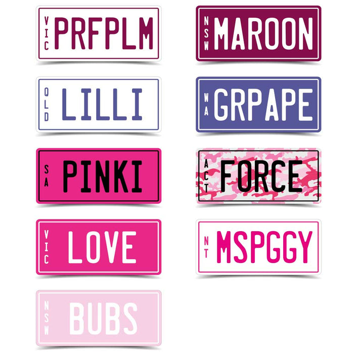 PVC Laser Etched Custom Personalised Bicycle or Scooter Mini Number Plate