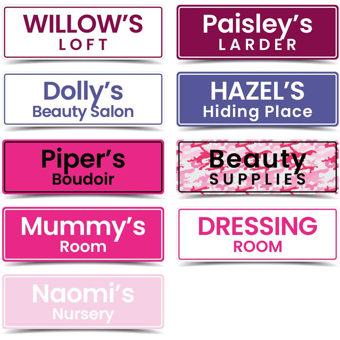 PVC Laser Etched Custom Personalised Room Plate