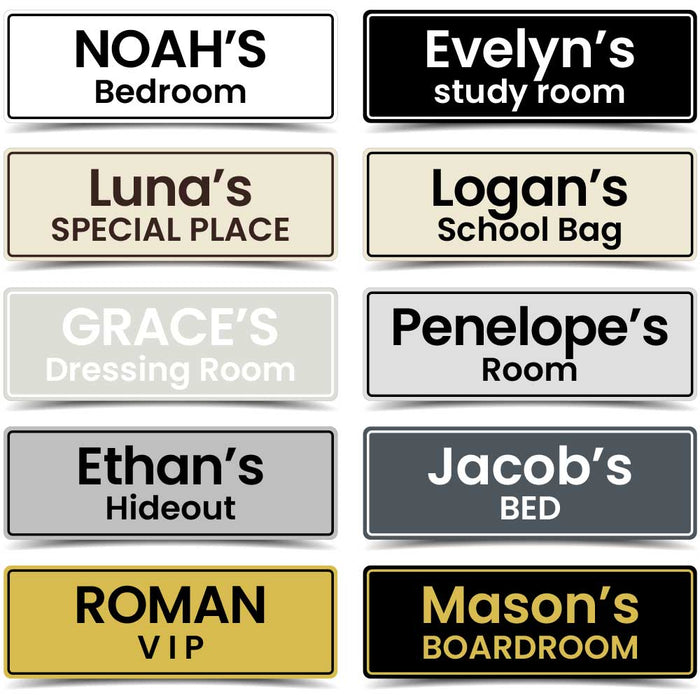 PVC Laser Etched Custom Personalised Room Plate