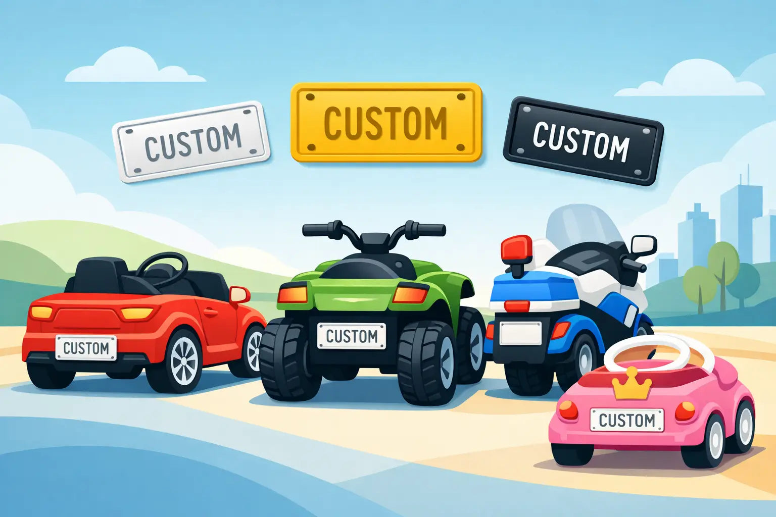 Ride On Number Plates for Kids’ Vehicles
