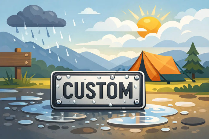 Are Custom Mini Plates Weatherproof for Outdoors?