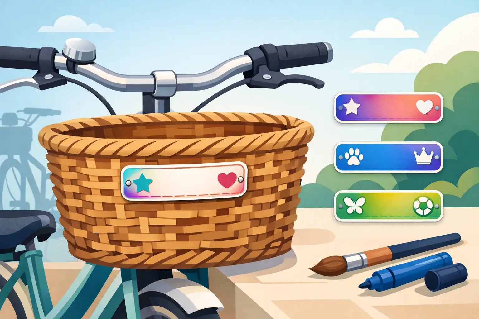 Personalised Name Sign for a Bike Basket