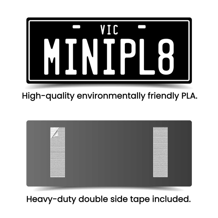 PLA ECO Printed Custom Personalised Ride On Mini Number Plate