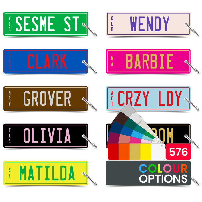PLA ECO Printed Waterproof Custom Personalised Ride On Mini Number Plate Key Ring
