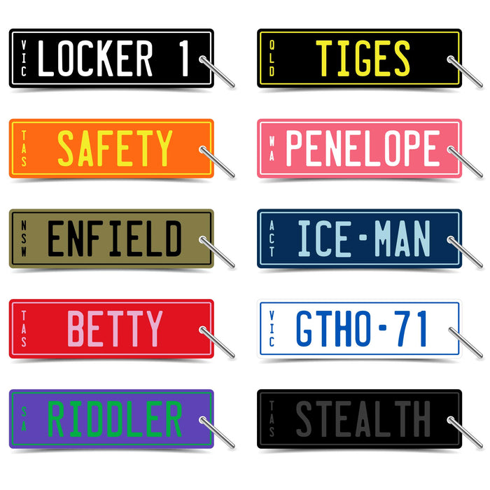 PLA ECO Printed Waterproof Custom Personalised Ride On Mini Number Plate Key Ring